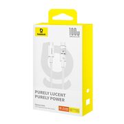 Cablu de date si incarcare Baseus - Data Cable Gem USB Type-C la USB Type-C, Super Fast Charging 100W, 1m - alb