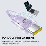 Cablu de date si incarcare Baseus - Data Cable Gem USB Type-C la USB Type-C, Super Fast Charging 100W, 2m - mov