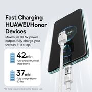 Cablu de date si incarcare Baseus - Data Cable Gem USB la USB Type-C, Super Fast Charging 100W, 1m - alb