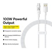 Cablu de date si incarcare Baseus - Data Cable Gem USB la USB Type-C, Super Fast Charging 100W, 1m - alb