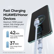 Cablu de date si incarcare Baseus - Data Cable Gem USB la USB Type-C, Super Fast Charging 100W, 1m - albastru