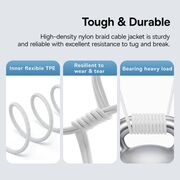 Cablu de date si incarcare Baseus - Data Cable Gem USB la USB Type-C, Super Fast Charging 100W, 2m - alb
