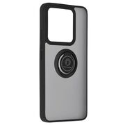 Husa de protectie pentru  Xiaomi 14T premium cu inel stand rotativ, suport magnetic si bumper anti-alunecare - negru