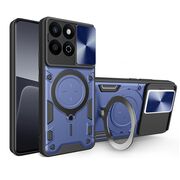 Husa pentru  Honor 200 Smart cu protecție pentru cameră și suport magnetic integrat Ring Shockproof, albastru