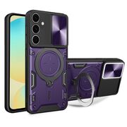 Husa pentru  Samsung Galaxy S24 FE cu protecție pentru cameră și suport magnetic integrat Ring Shockproof, mov