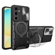 Husa pentru  Samsung Galaxy S24 FE cu protecție pentru cameră și suport magnetic integrat Ring Shockproof, negru