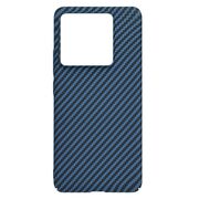 Husa pentru  Xiaomi 14T Pro CarbonFiber UltraSlim, Lightweight, albastru