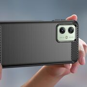 Husa pentru Motorola Moto G55 Carbon Liquid Silicone, negru