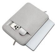 Husă Laptop Slim Business 15-16" – Design Elegant, Protecție Completă, Compartiment Accesorii, Ideală pentru MacBook, Lenovo, ASUS, HP, Dell, gri