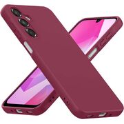 Husa pentru  Samsung Galaxy A16 Liquid Silicone, subțire, captusita cu microfibra, anti amprentă, protectie cameră foto, bordeaux