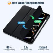 Husa pentru iPad Pro 12.9 2022, 2021, 2020 Soft Shell cu functie wake-up/sleep si compartiment pentru stylus, tip stand - negru