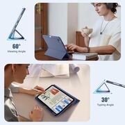 Husa pentru iPad Pro 12.9 2022, 2021, 2020 Soft Shell cu functie wake-up/sleep si compartiment pentru stylus, tip stand - albastru