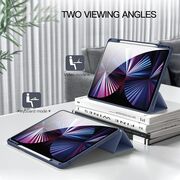 Husa pentru iPad Pro 12.9 2022, 2021, 2020 Soft Shell cu functie wake-up/sleep si compartiment pentru stylus, tip stand - albastru