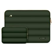 Set Elegant Tech-Protect Puffy: Husa Premium pentru Laptop 13-14 și Husa Accesorii, Protecție Deosebită, Design Rafinats, compatibila Macbook, Lenovo, Microsoft, Acer, HP, Asus, army green