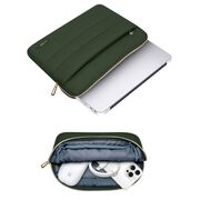 Set Elegant Tech-Protect Puffy: Husa Premium pentru Laptop 15-16 și Husa Accesorii, Protecție Deosebită, Design Rafinats, compatibila Macbook, Lenovo, Microsoft, Acer, HP, Asus, army green