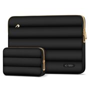 Set Elegant Tech-Protect Puffy: Husa Premium pentru Laptop 15-16 și Husa Accesorii, Protecție Deosebită, Design Rafinats, compatibila Macbook, Lenovo, Microsoft, Acer, HP, Asus, negru