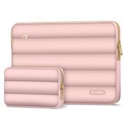 Set Elegant Tech-Protect Puffy: Husa Premium pentru Laptop 15-16 și Husa Accesorii, Protecție Deosebită, Design Rafinats, compatibila Macbook, Lenovo, Microsoft, Acer, HP, Asus, rose