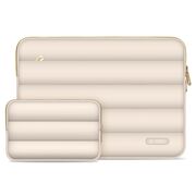 Set Elegant Tech-Protect Puffy: Husa Premium pentru Laptop 15-16 și Husa Accesorii, Protecție Deosebită, Design Rafinats, compatibila Macbook, Lenovo, Microsoft, Acer, HP, Asus, bej