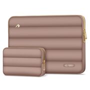 Set Elegant Tech-Protect Puffy: Husa Premium pentru Laptop 15-16 și Husa Accesorii, Protecție Deosebită, Design Rafinats, compatibila Macbook, Lenovo, Microsoft, Acer, HP, Asus, maro
