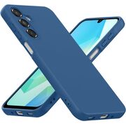 Husa pentru  Samsung Galaxy A16 Liquid Silicone, subțire, captusita cu microfibra, anti amprentă, protectie cameră foto, albastru