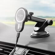 Suport telefon auto cu incarcare wireless 15W Fixed, FIXMCLI-XL-BK