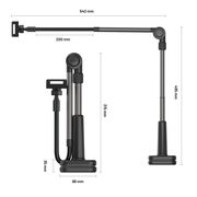Suport de tableta / telefon pentru birou 6 - 13 inch Fixed, negru, FIXRLX-BK