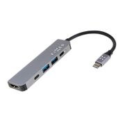 Hub Type-C, 2 x USB, HDMI 4K, 100W Fixed, gri, FIXHU-MN-GR