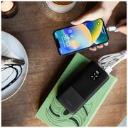 Baterie externa 2x USB, Type-C, 20W, 20000mAh, LCD Display Fixed, FIXZEN-20-BK, negru