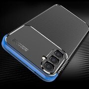 Husa de protectie pentru  Samsung Galaxy S24 FE Auto Focus Slim, Anti-Scratch, cu fibra de carbon si protectie lentile - negru