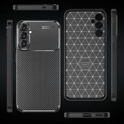 Husa de protectie pentru  Samsung Galaxy S24 FE Auto Focus Slim, Anti-Scratch, cu fibra de carbon si protectie lentile - negru