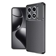 Husa de protectie pentru  Xiaomi 14T Auto Focus Slim, Anti-Scratch, cu fibra de carbon si protectie lentile - negru