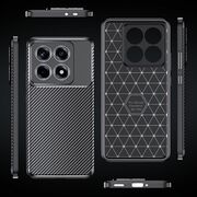 Husa de protectie pentru  Xiaomi 14T Auto Focus Slim, Anti-Scratch, cu fibra de carbon si protectie lentile - negru