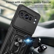 Husa pentru  Google Pixel 9 Pro XL Ring Armor Kickstand Tough Rugged Cover cu protectie camera, verde