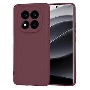Husa pentru  Xiaomi Redmi Note 14 Pro+ Plus Liquid Silicone, subțire, captusita cu microfibra, anti amprentă, protectie cameră foto, bordeaux