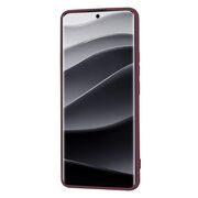 Husa pentru  Xiaomi Redmi Note 14 Pro+ Plus Liquid Silicone, subțire, captusita cu microfibra, anti amprentă, protectie cameră foto, bordeaux