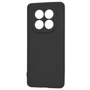 Husa pentru  Xiaomi Redmi Note 14 Pro+ Plus Liquid Silicone, subțire, captusita cu microfibra, anti amprentă, protectie cameră foto, negru