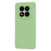 Husa pentru  Xiaomi Redmi Note 14 Pro+ Plus Liquid Silicone, subțire, captusita cu microfibra, anti amprentă, protectie cameră foto, verde deschis