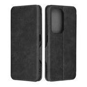 Husa tip carte pentru Motorola Moto G55 Smart Wallet fata - spate protectie 360 - negru