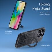 Husa iPhone 16 Pro Max Dux Ducis Aimo MagSafe Magnetic Stand, negru