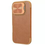 Husa iPhone 16 Pro Max Nillkin Qin Prop Leather, maro