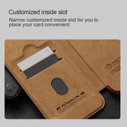 Husa iPhone 16 Pro Max Nillkin Qin Prop Leather, maro