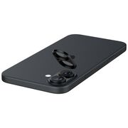 [Pachet 2x] Folie sticla camera iPhone 16 / 16 Plus Spigen Glas.tR Optik, negru