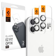 [Pachet 2x] Folie sticla camera iPhone 16 / 16 Plus Spigen Glas.tR Optik EZ Fit Pro, transparenta