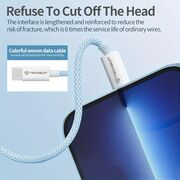 Cablu de date si incarcare USB Type-C la USB Type-C, Super Fast Charging, flexibil si durabil, 60W, 1m, compatibil Samsung, iPhone, Xiaomi, Honor, Oppo, Motorola - albastru