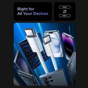 Cablu de date si incarcare USB Type-C la USB Type-C, Super Fast Charging, flexibil si durabil, 60W, 1m, compatibil Samsung, iPhone, Xiaomi, Honor, Oppo, Motorola - alb