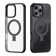 Husa iPhone 16 Pro Dux Ducis Aimo MagSafe Magnetic Stand, negru