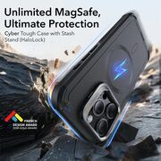 Husa iPhone 16 Pro ESR Cyber Armor Kickstand, gri