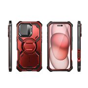 [Pachet 360°] Husa + folie iPhone 16 I-Blason Armorbox, rosu