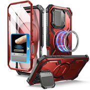 [Pachet 360°] Husa + folie iPhone 16 I-Blason Armorbox, rosu