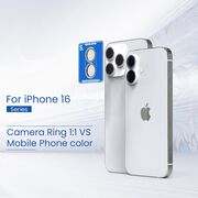 Folie sticla iPhone 16 / 16 Plus Lito S+ Camera Protector, albastru